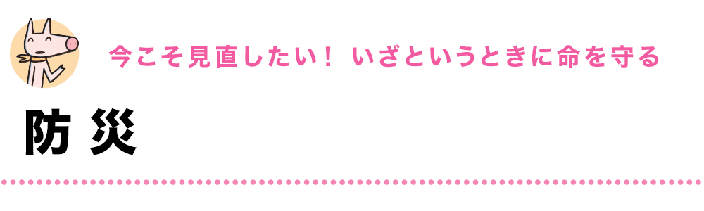 今こそ見直したい！
いざというときに命を守る｜防災